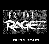 Primal Rage title screen for GameBoy